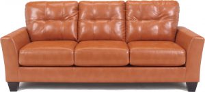 Contemporary Leather Sofa Orange